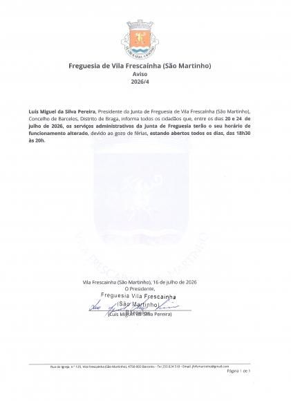 Aviso n&ordm; 2026/4