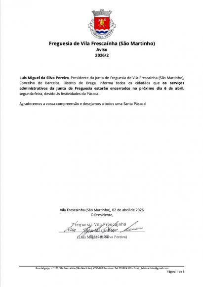 Aviso n&ordm; 2026/2