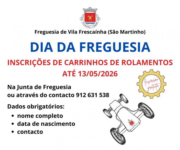 Inscri&ccedil;&otilde;es Carrinhos de Rolamentos